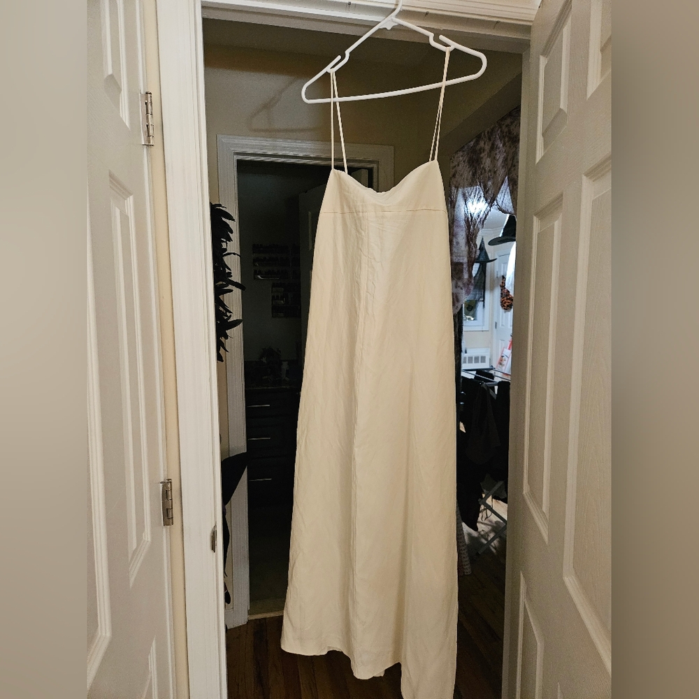 Banana Republic Cream Maxi Slip Dress